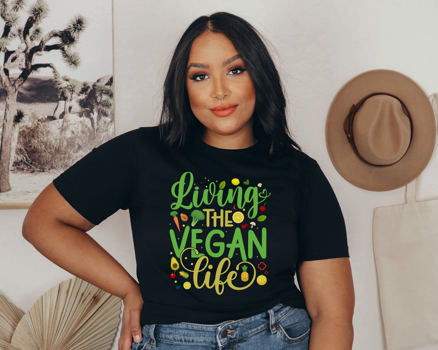 Vegan Life T Shirt black
