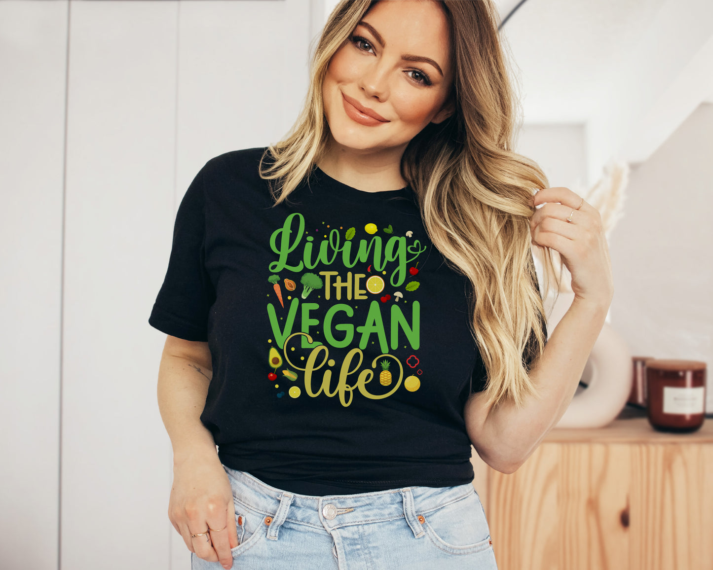 Vegan Life T Shirt black