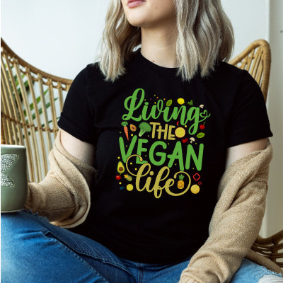 Vegan Life T Shirt black