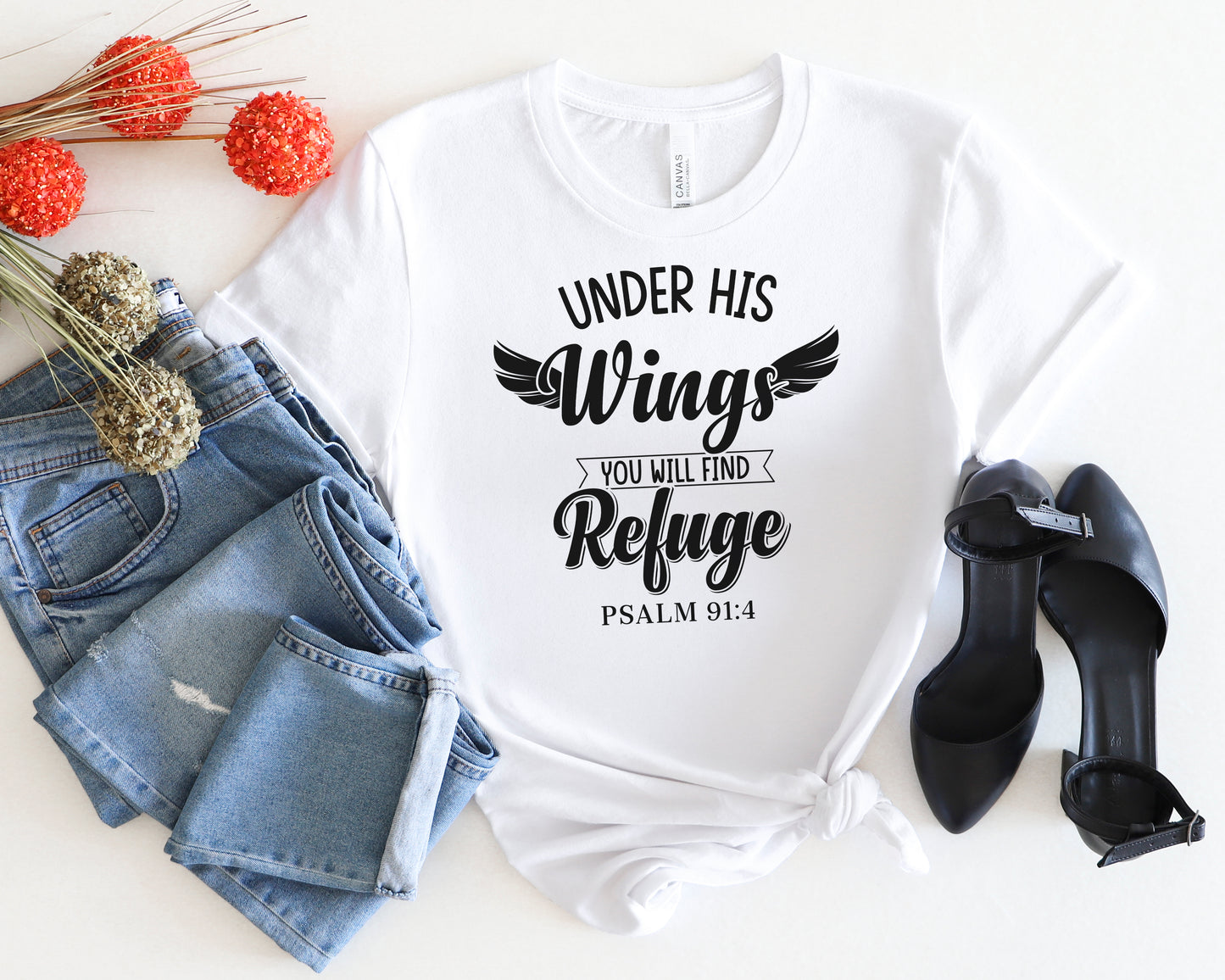 Psalm 91 Shirt - Under His Wings You Will Find Refuge